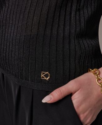 Women's Short-Sleeve Polo Sweater