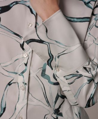 Women's Printed Pointed Hem Blouse