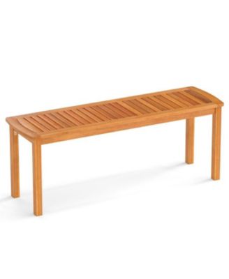 Acacia Wood Outdoor Garden Bench with Slatted Seat