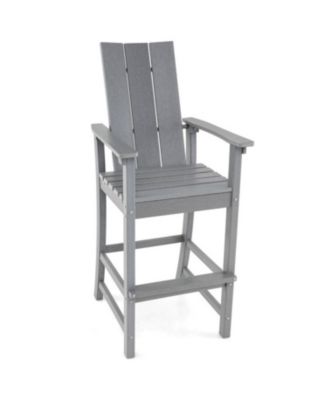 Outdoor Adirondack Bar Height Chair with Ergonomic Back