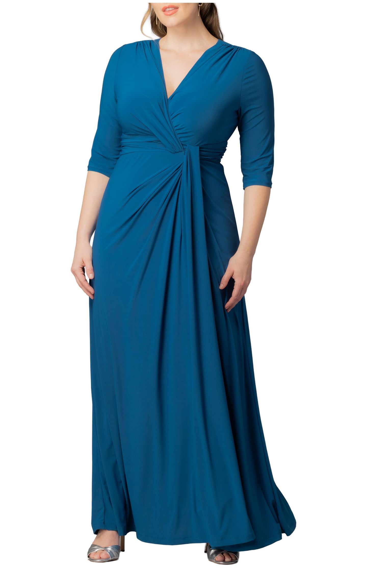 Женское платье Kiyonna Plus Size Evening Romance Long Gown, цвет: Синий — фото 1