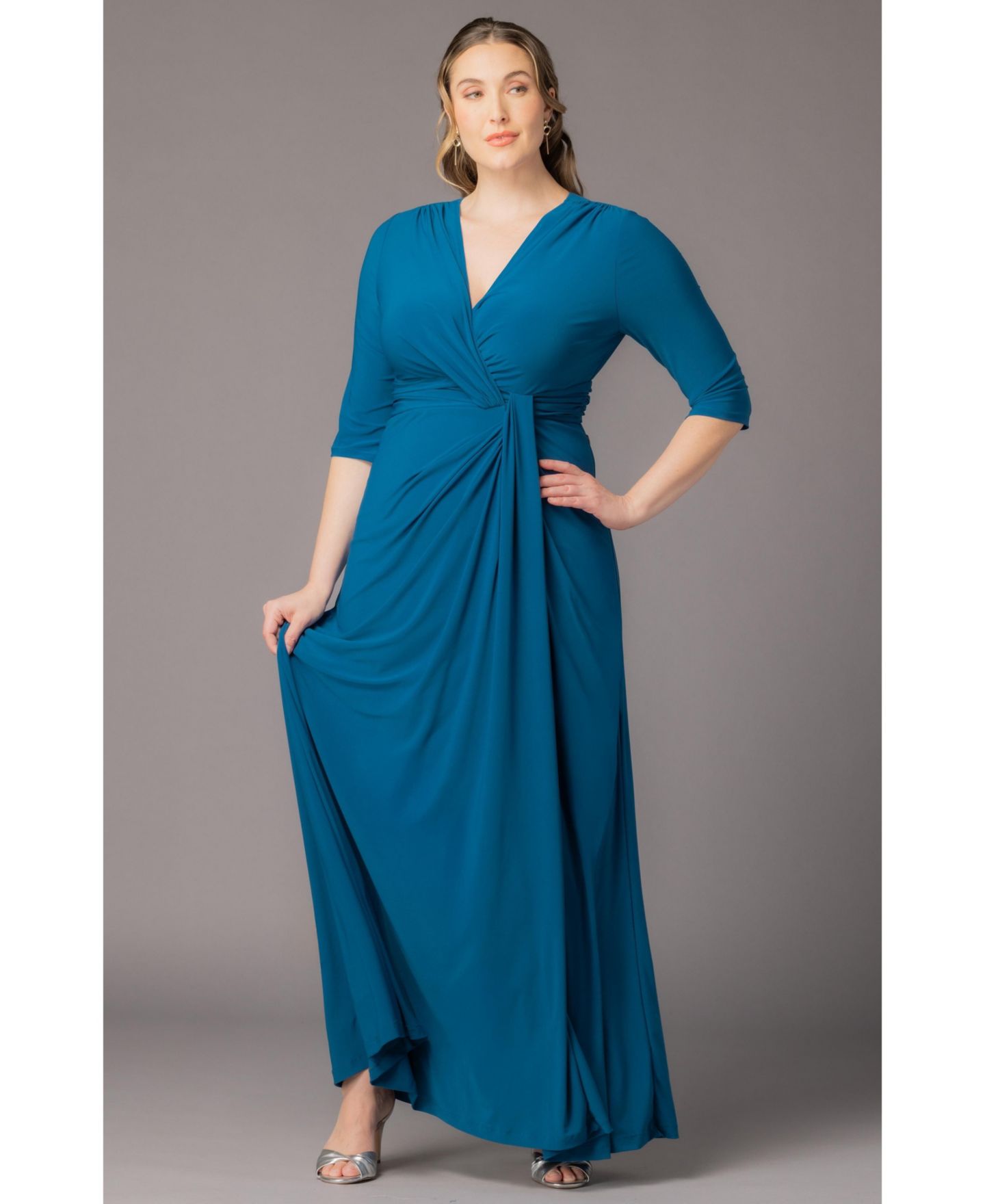 Женское платье Kiyonna Plus Size Evening Romance Long Gown, цвет: Синий — фото 6