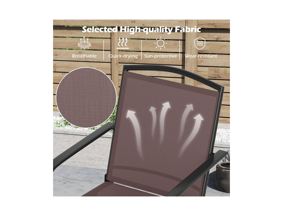 Slickblue Patio Swivel Chair Set of 2 with High Back and Ventilated Seat