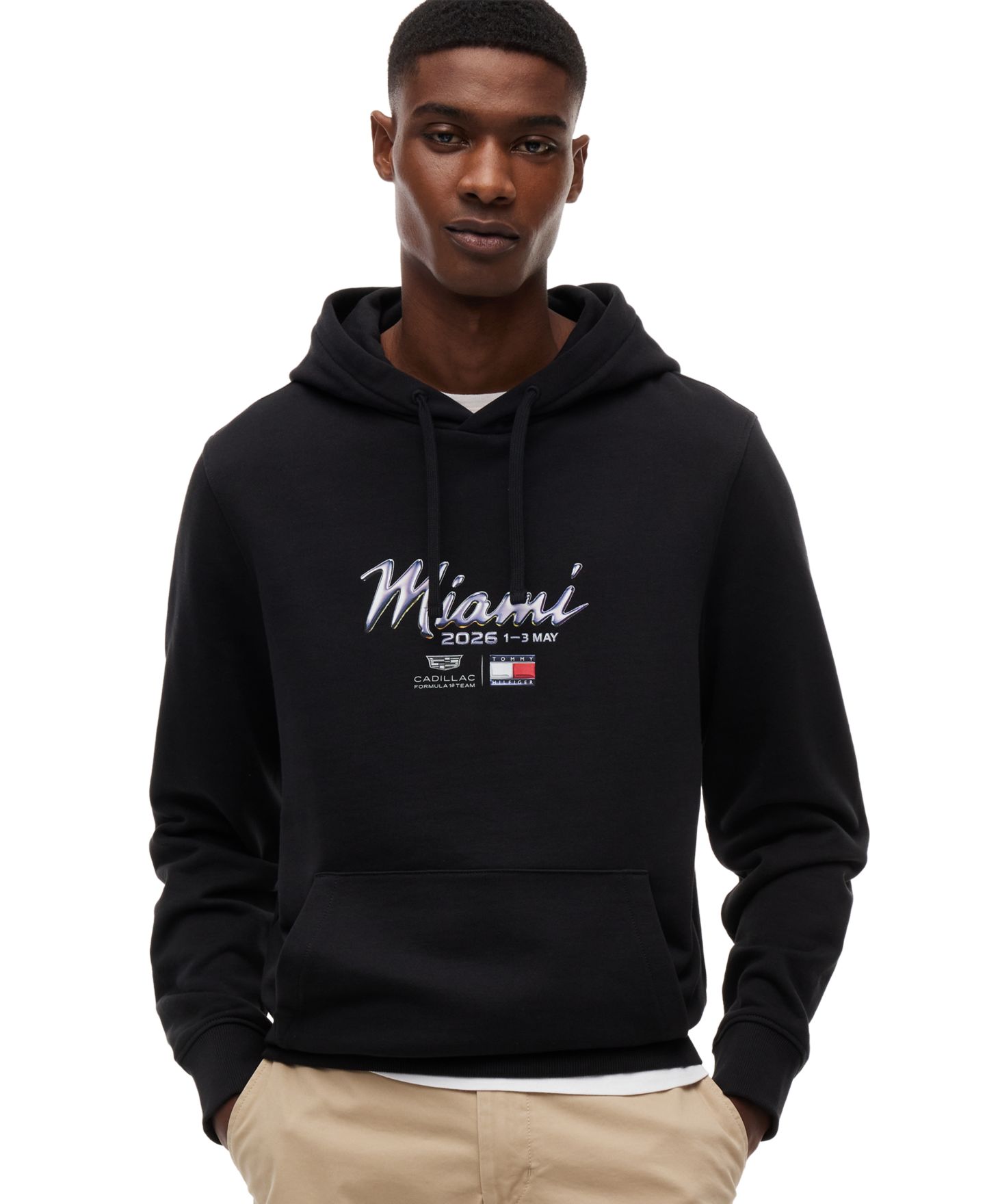 Мужское худи Tommy Hilfiger x Cadillac F1® Miami Graphic, цвет: Чёрный — фото 1