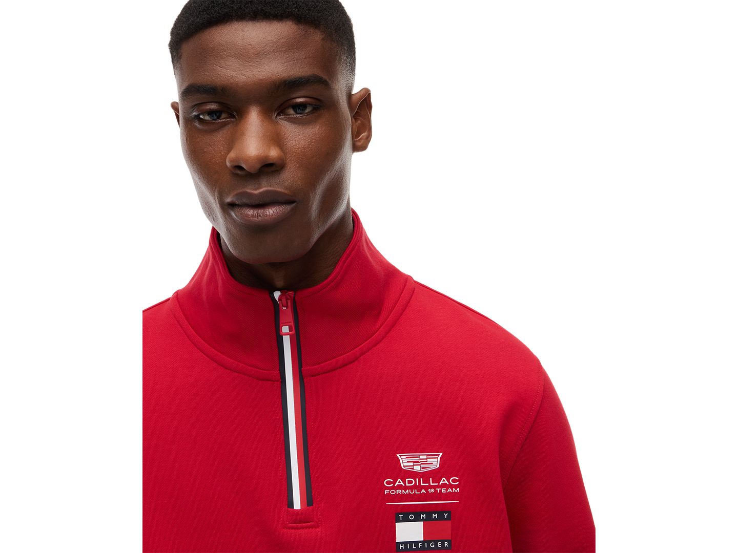 Мужской свитшот Tommy Hilfiger x Cadillac F1® Logo Quarter-Zip, цвет: Красный — фото 3
