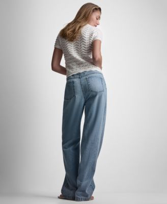 Women's Short-Sleeve V-Neck Polo Cropped Sweater