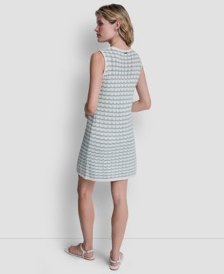 Women's Sleeveless Crew Neck Pointelle Dress