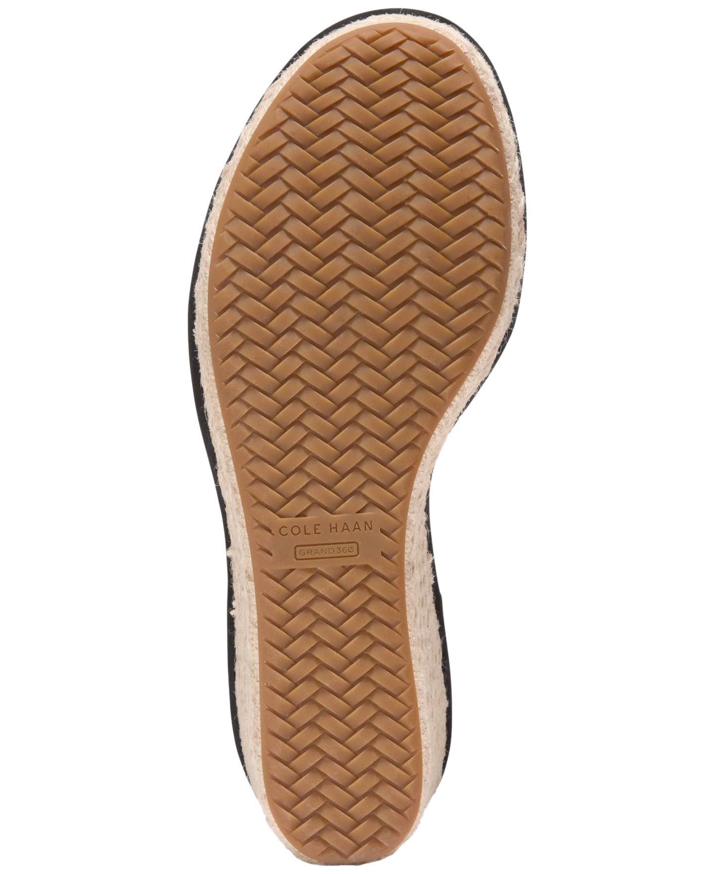 Женские сандалии Cole Haan Cloudfeel Asbury Espadrille Wedge, цвет: Чёрный / Натуральный — фото 5
