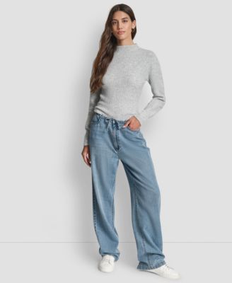 Women's Mid-Rise Flowy Relaxed Straight Jeans