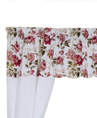5 Piece Vintage Roses Cafe Rod Pocket Kitchen Curtain and Valance Set