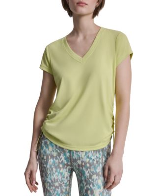 Women's Ruched Side Seams V-Neck Tech T-Shirt