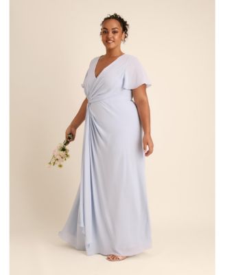 Women's Knot Front Chiffon Bridesmaid Dress