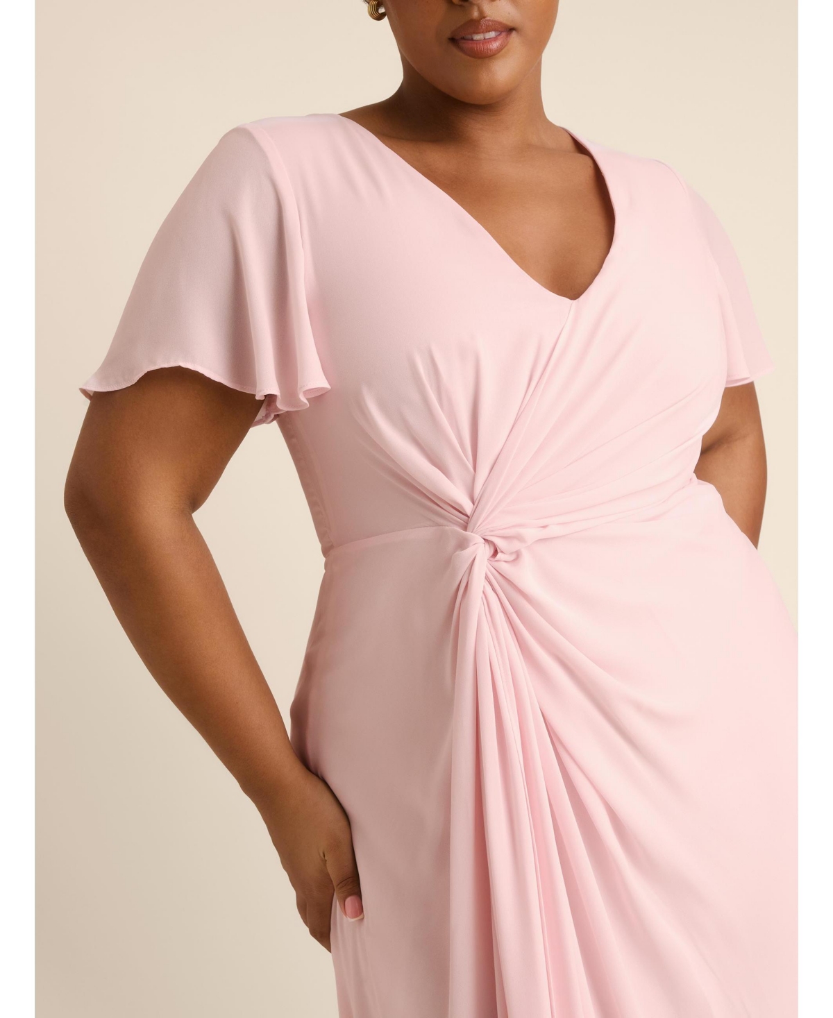 Six Stories Women's Knot Front Chiffon Bridesmaid Dress