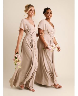 Women's Knot Front Chiffon Bridesmaid Dress