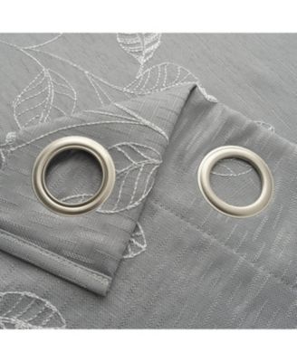 100% Polyester 140 GSM Reed Embroidered Grommet Curtain Panel