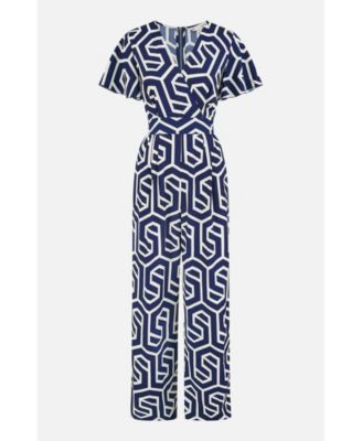 Women's Sculpting Wrap Wide Leg Maxi Jumpsuit