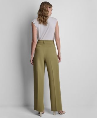 Petite Textured Mid-Rise Trousers