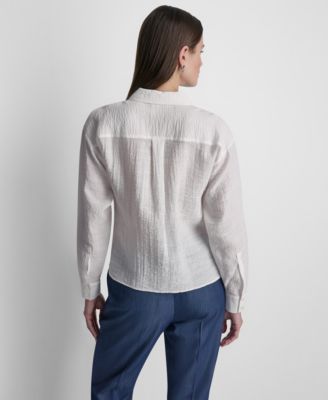 Women's Long-Sleeve Organza Top