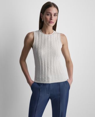 Women's Sleeveless Pucker Detail Sweater