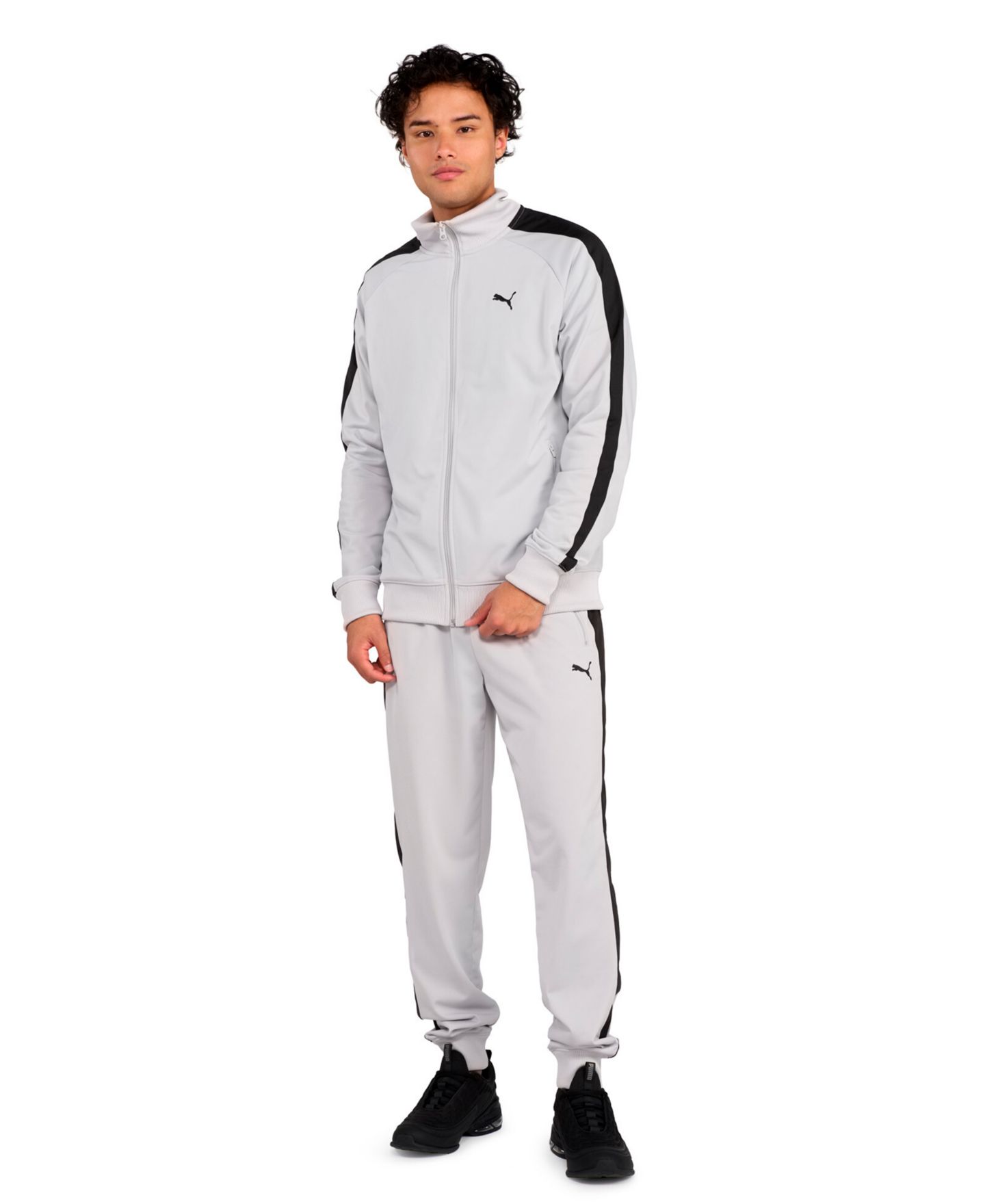 Мужская куртка PUMA Essential T7 Regular-Fit Track, цвет: Холодный светлый серый — фото 2