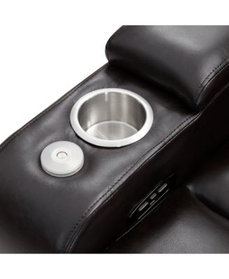 Power Motion Recliner with USB Charging Port and Hidden Arm Storage 2 Convenient Cup Holders Design and 360° Swivel Tray