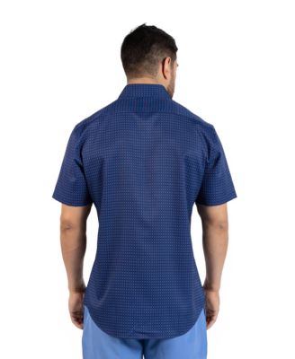 Men's Geo Floral Printed Performance Short Sleeve Shirt