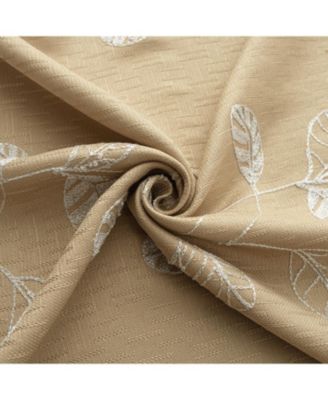 100% Polyester 140 GSM Reed Embroidered Grommet Curtain Panel 54" x 84" Taupe