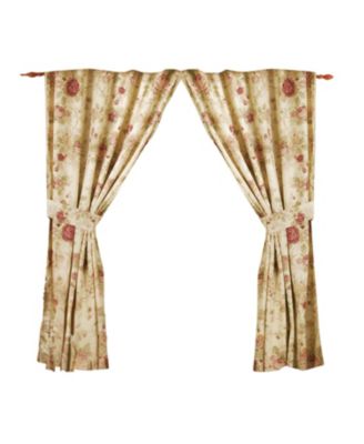 Greenland Home Fashion Antique Rose Window Panel Pair