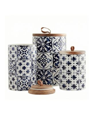 Blue Medallion 3 PC Canister Set