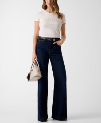 Women's Embellished Lace Logo Short-Sleeve T-Shirt