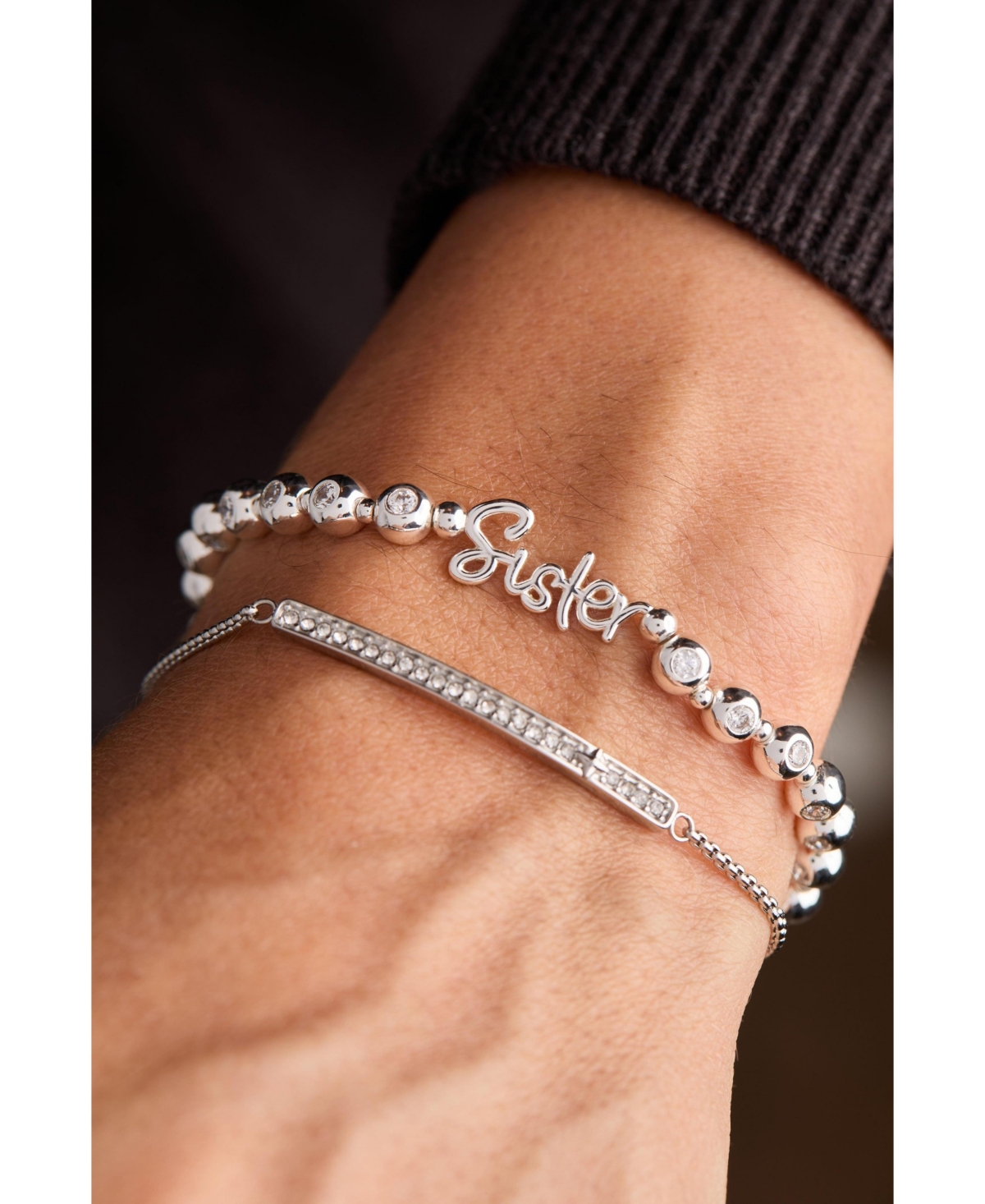 Alex and Ani Sister Elongated Crystal Stretch Bracelet