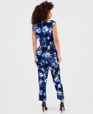 Petite Printed Tie-Waist Jumpsuit
