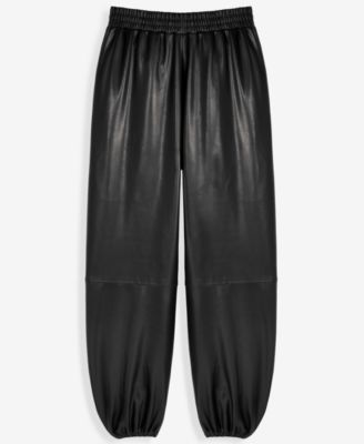 Women's Faux-Leather Balloon Pants