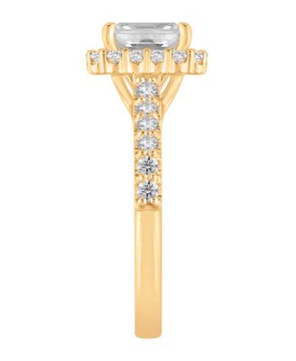 Certified Lab-Grown Diamond Halo Engagement Ring (1-1/2 ct. t.w.) in 14k Gold