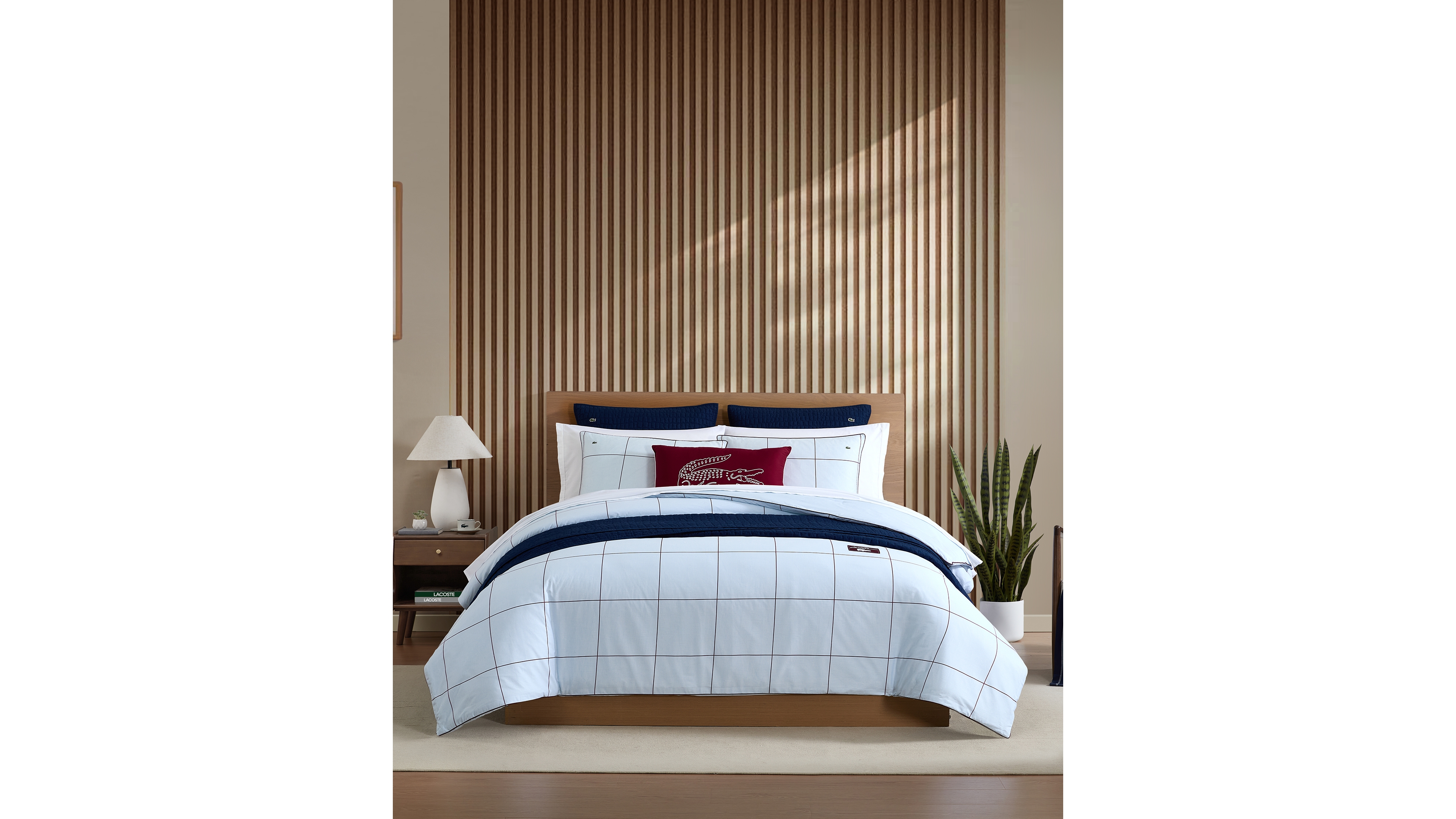 Lacoste Home Tennis Checks Cotton 3-Pc. Comforter Set, King