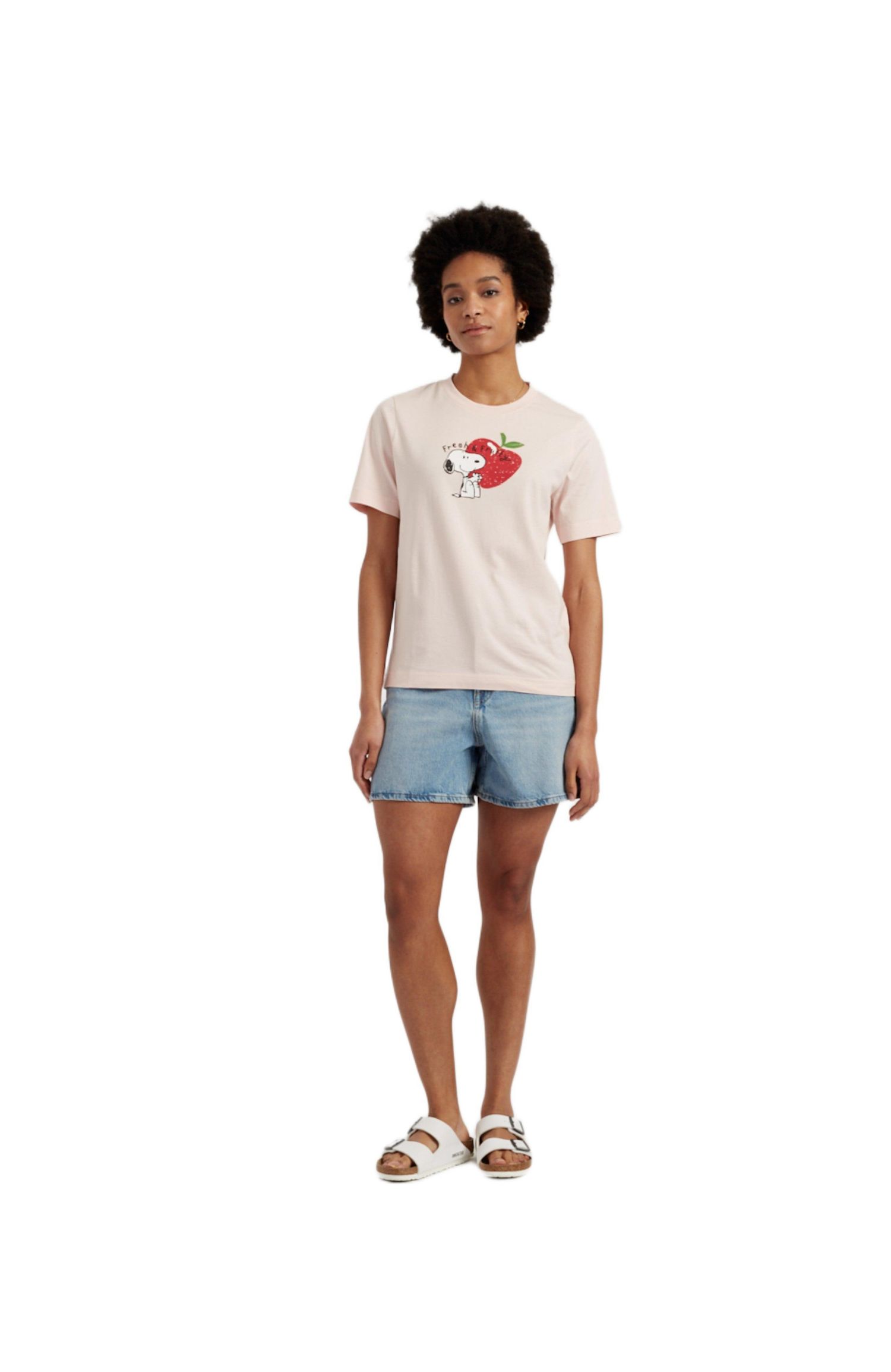 Women's Chinti and Parker Cotton Snoopy Apple T-Shirt