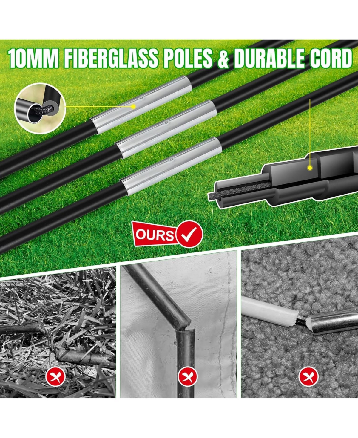 Joyaire Pro-Grade 7x5ft Pop-Up Soccer Goal for Kids – Durable 5-Layer Tear-Resistant Net & 10mm Poles, Portable Set Includes 4 Ball