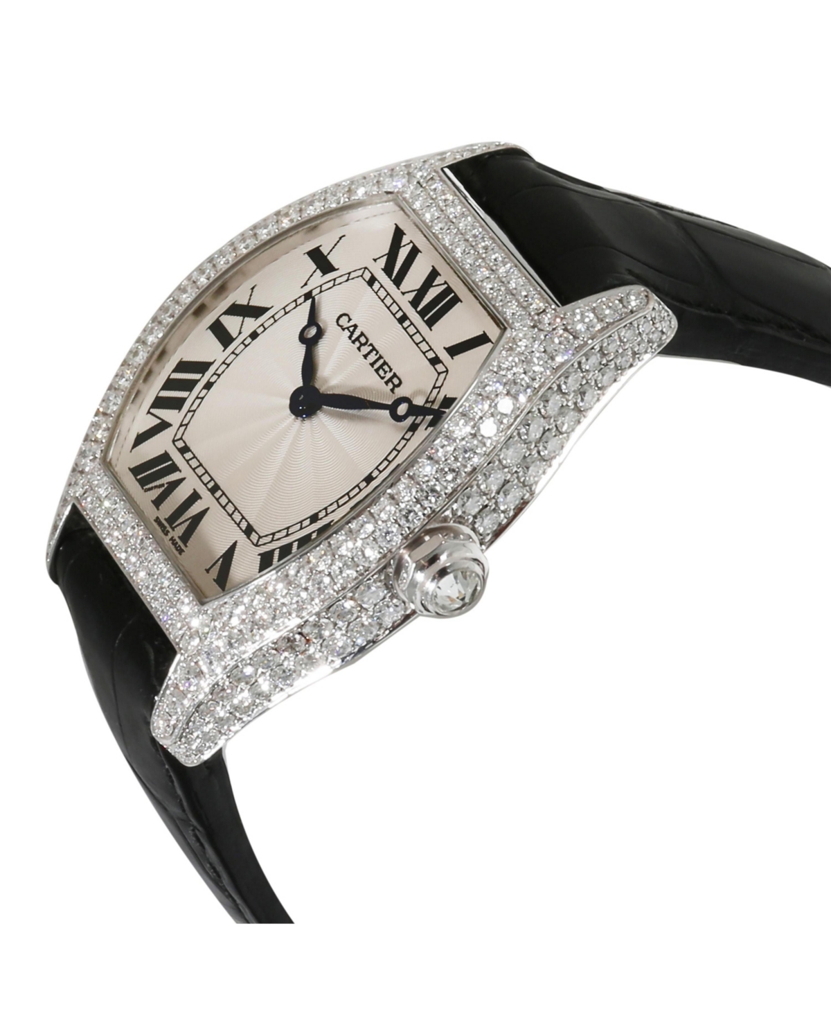Pre-Owned Cartier Tortue de Cartier WA504351 Unisex Watch in 18kt White Gold