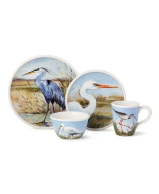 Coastal Birds 16-Pc. Dinnerware Set, Service for 4