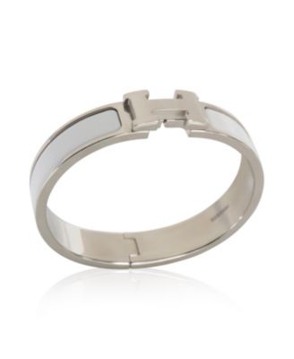Hermes  Clic H In Blanc Bracelet