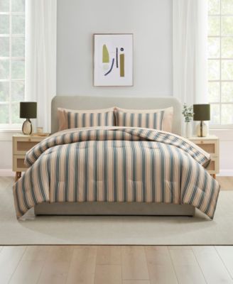 Luxury Soft Modern Striped Design 7-Pc. Comforter Set, Full