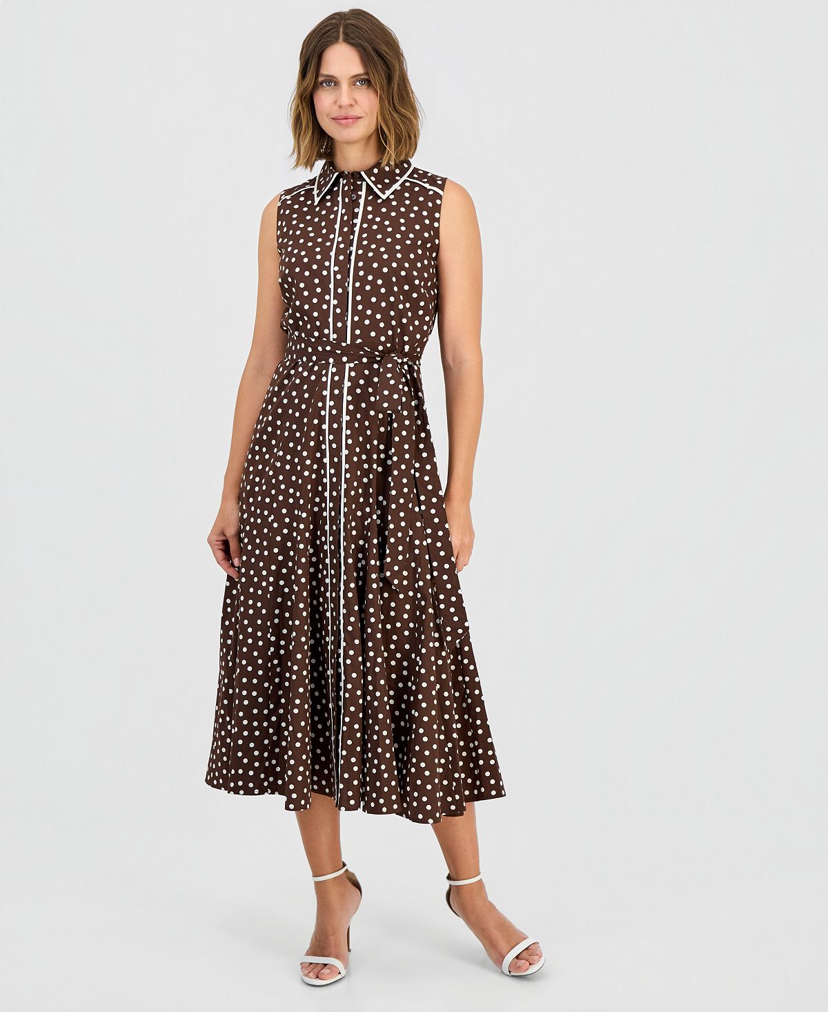 Anne Klein Women's Sleeveless Shirtdress view 1 — MAYCSS fashion products