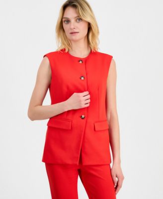 Women's Crewneck Button-Front Vest