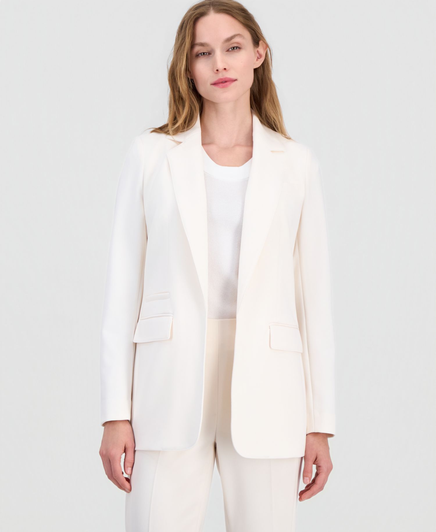 Women's Notch-Collar Open-Front Three-Pocket Blazer