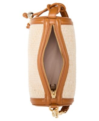 Bpriya Small  Raffia Barrel Bag
