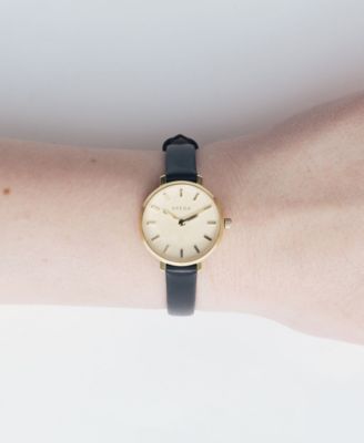 Beverly 1730m Gold and Black Leather Band Watch, 25mm