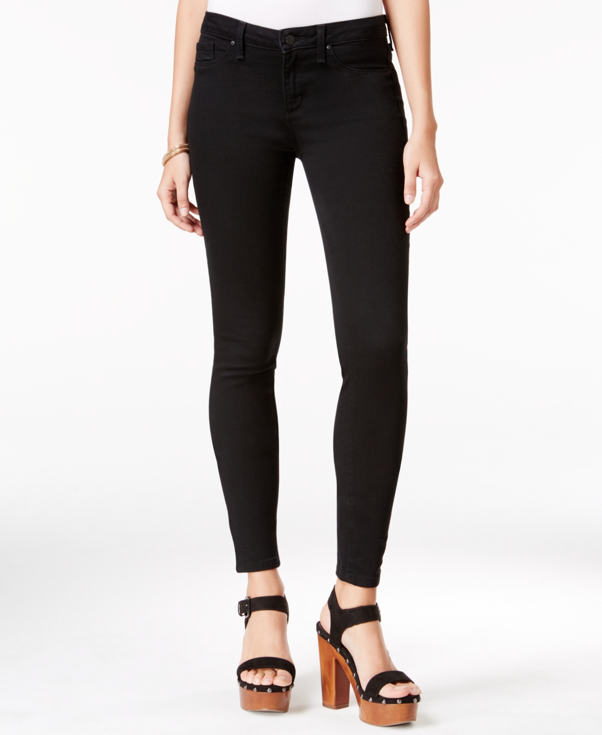 Jessica Simpson Mid Rise Kiss Me Skinny Jeans In Black