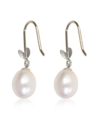 Sterling Silver Pearl Paloma Picasso Olive Leaf Earrings