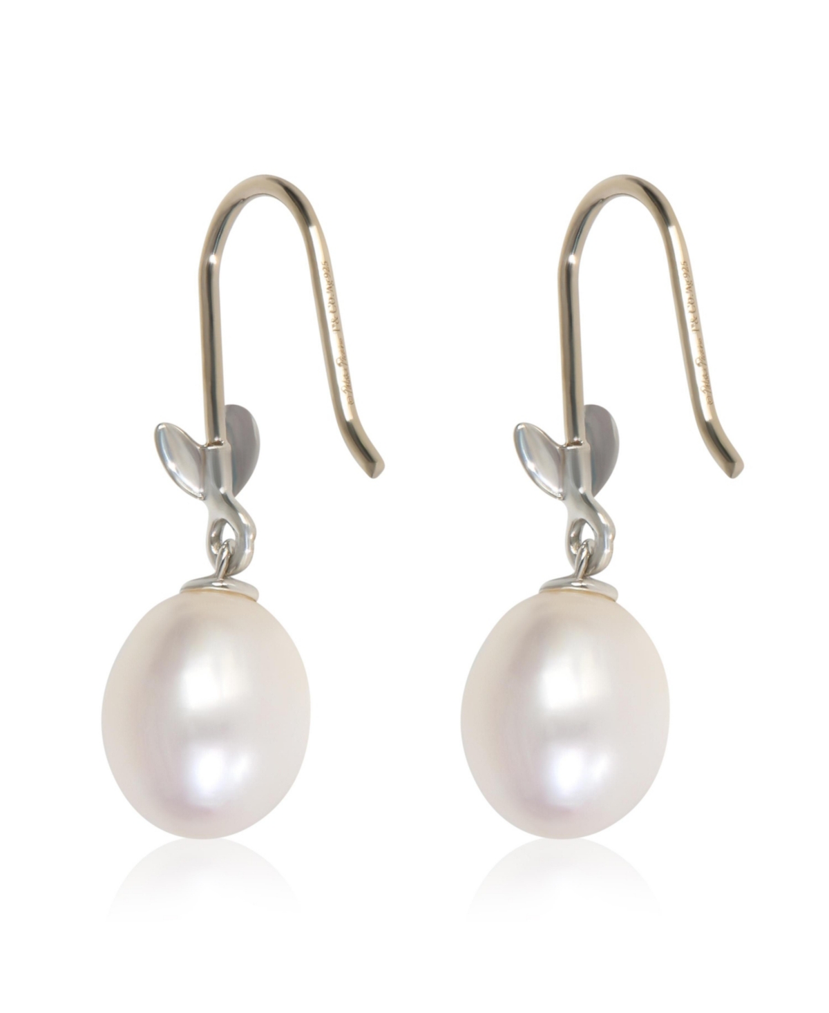 Pre-Owned Tiffany & Co Sterling Silver Pearl Paloma Picasso Olive Leaf Earrings