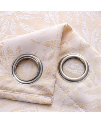 100% Polyester 140 GSM Liana Jacquard Grommet Curtain Panel 54" x 84" Beige